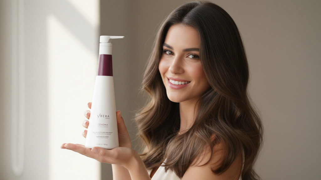 Cabelo alinhado após rotina de selamento capilar